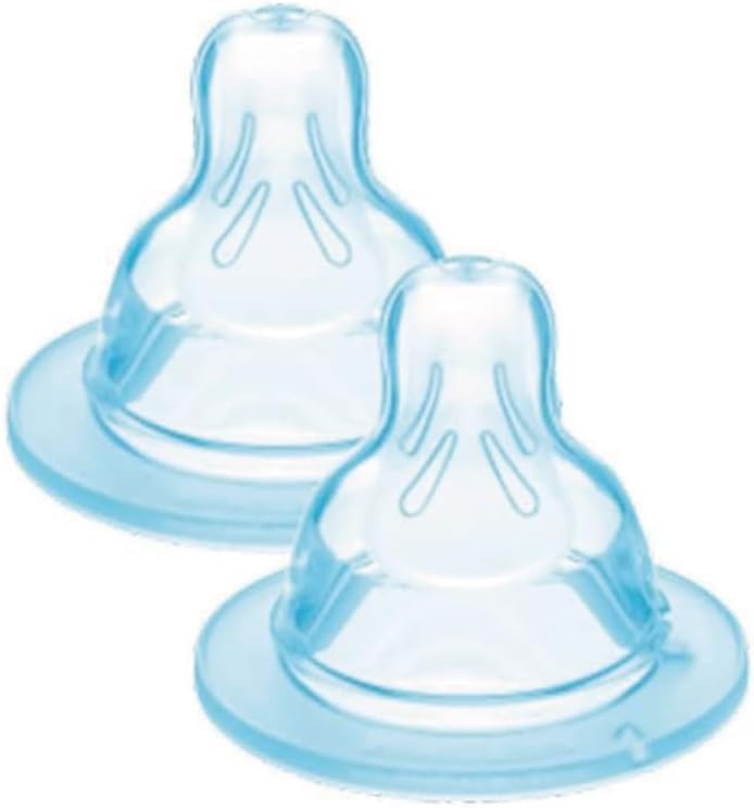 MAM Lot de 2 tétines mesure 1, débit lent, en silicone SkinSoft, 0 mois