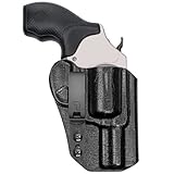Tulster RATH IWB Kydex Revolver Holster fits: Smith & Wesson Model 637 1.875' J-Frame .38 Special | Ambidextrous Inside the Waistband Appendix Concealed Carry