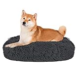 Moderne Donut-Form --- Das Donut-Hundebett ist die ideale Wahl für Haustiere, die gerne zusammengerollt schlafen. Erhöhte Ränder sorgen für ein Gefühl der Sicherheit und bieten Kopf- und Nackenstütze. Ultraweiche Füllstoffe lindern Gelenk- und Muskelschmerzen beim Schlafen.