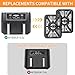 GWYXC Air Fryer Grill Pan for Ninja Foodi AF400UK 9.5L 6 in 1 DualZone 2 Drawers Air Fryer, Replacement Air Fryer Crisper Plate Grill Plate Tray Accessories, Dishwasher Safe