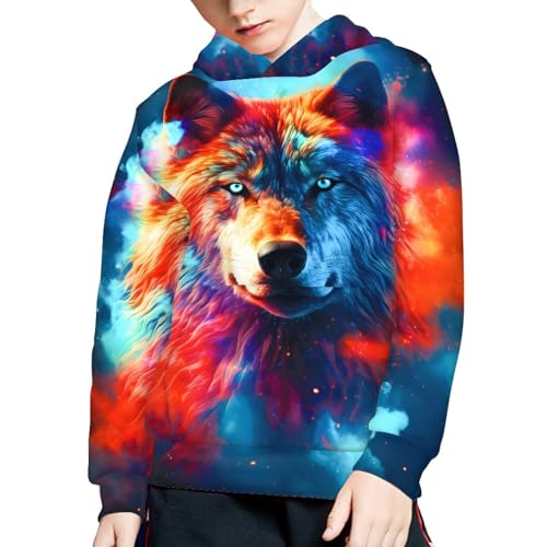 Image of GLUDEAR Teen Boys Girls Novelty Animal Galaxy Hoodies Sweatshirts Pullover