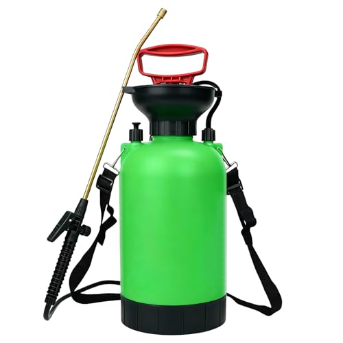 HYCHIKA Pulverizador a Presión 5L, Sulfatadora Manual 5 litros, Mochila Fumigadora Pulverizador Plantas, Lanza de Acero Inoxidable, Boquillas Regulables, para Riego de Plantas y Cuidado del Jardín