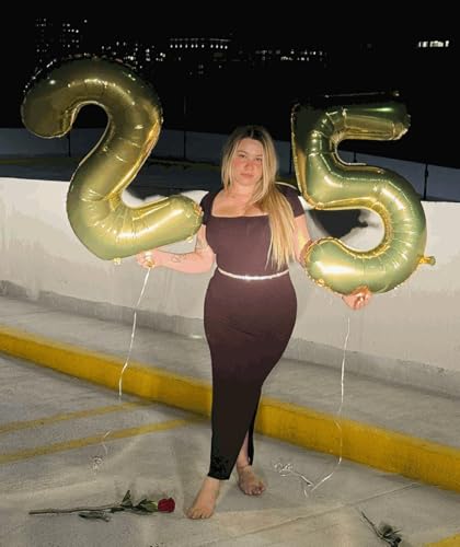 Image of Light Gold Number 4 Balloon 40 Inch, 4th Birthday Party Decorations, Giant 4 Foil Balloon for Party Supplies