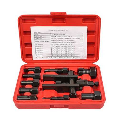 RQG 10 PCS Motorcycle Bearing Puller Kit, Blind Bearing Pullers, Disassembles Inner Bearing Pullers, Bearing Puller Set with Case, Clamping 8/10/12/15/16/18/20/25-65mm