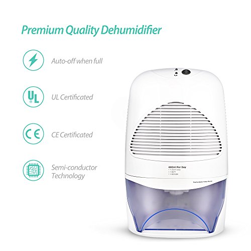 TopElek Luftentfeuchter Raumentfeuchter Elektrisch lufttrockner mit 2000mL Wassertank Luftentfeuchter Feuchtigkeitsentzugfähigkeit (600ml pro Tag) für Zimmer, Schrank, Keller, Wandschrank, Badezimmer-4