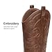 DREAM PAIRS Cowboy Boots for Women Cowgirl Western Boots Fashion Embroidery Stitched Chunky Heel Mid Calf Boots,Size 7,Brown-Pu,DWUMMB2504