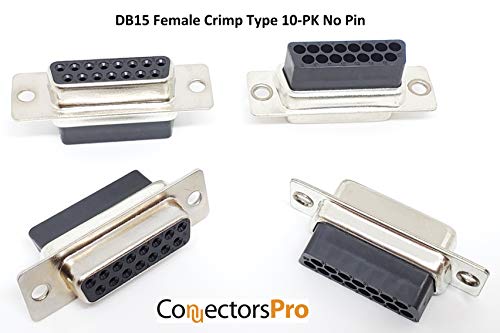 Conectores DB15 D-Sub hembra tipo crimp, pack 10 miniatura 5