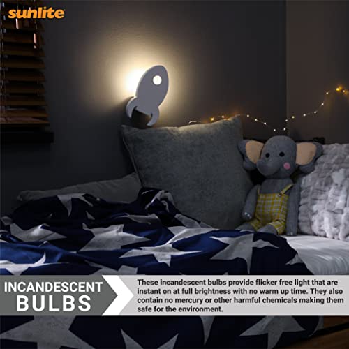 Sunlite 01285 7C7 Incandescent Bulb, 7 Watt, Candelabra E12 Base, C7 Small Night Light, Colored Bulb, White, 25 Count #TOP3