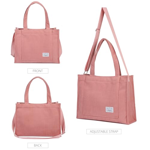 Image of Valleycomfy Corduroy Tote Bag for Women Travel Crossbody Bag Purse Women Shoulder Bags Work Handbags Everyday Hobo Bag