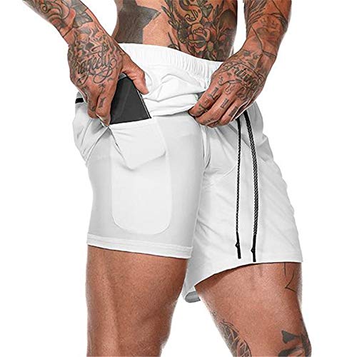 Homens 2-em-1 Shorts de corrida Esporte Hip Fitness Fitness Leve Treinamento de Yoga Deste do esport