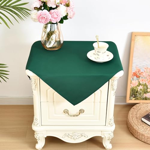 Small Square Tablecloth 2 Pack 24 x 24 Inch Washable Polyester Table Cloth Solid Green Heavy Duty Fabric End Table Cover for Bedside Table Bedroom Nightstand