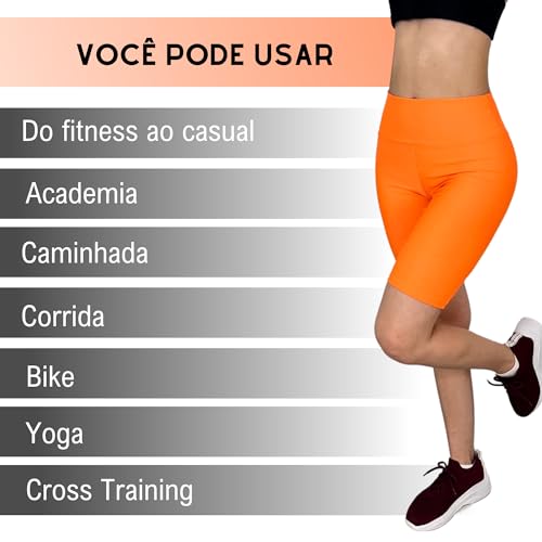 Bermuda Feminina Cintura Alta Antiatrito, Ciclista, Corrida, Caminhada, Academia, Treino, Fitness (P