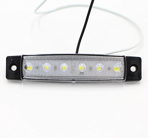 [Pack Of 10] Tmh 3.8 Inch White 6Led Side Marker Fender Light Extra Bright 2835 Smd For Pickup Truck Tractor Rv Trailer Camper Van Boat 12V Dc Low Consumption Tk12 #TOP3