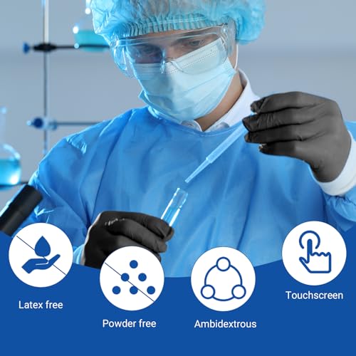 Image of JMU 2000 Black Nitrile Gloves Medium Bulk, 3.5Mil Disposable Gloves | Latex-Free Powder-Free for Medical, Food Prep, Cleaning