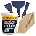 Wall Repair Kit With 1.4kg Ready Mixed Filler for Walls Holes & Gaps | 12 Assorted Sand Paper, Gloves & Plastic Filling Tools | Plaster & Wood Filler