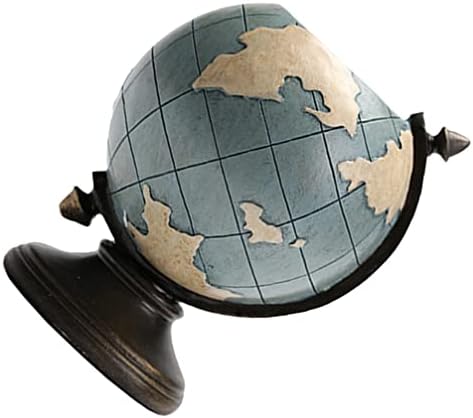 BESPORTBLE Globe Pen Pencil Holder Decorative Pen Cup Resin Vintage Pen Bucket Office Desk Accessories Organizer Makeup Brush Holder for Kids Students Gift Sky- blue