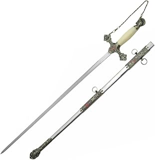 SZCO Supplies 35" Masonic Knights Templar Replica Ceremonial Sword with Adorned Scabbard for Display, Collectors and Ceremonial Use