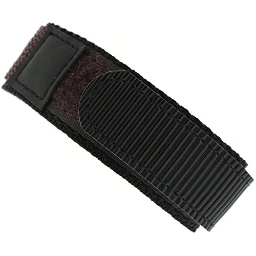 Tech Swiss Vel100Br-22 Watch Band Nylon One Piece Wrap Sport Strap Brown Adjustable Hook And Loop 22 Millimeter #TOP3
