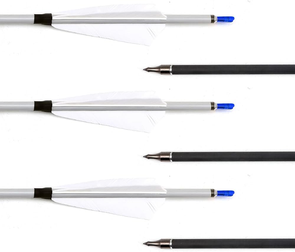 6/12pc Custom Length Feathered Carbon Arrows 200/250/300/350/400/500/600/700/800 Spine Removable Tips 4" Turkey Feather Targeting Hunting Arrow for Long-Bow Recurve Bow Compound Bow Archery A24
