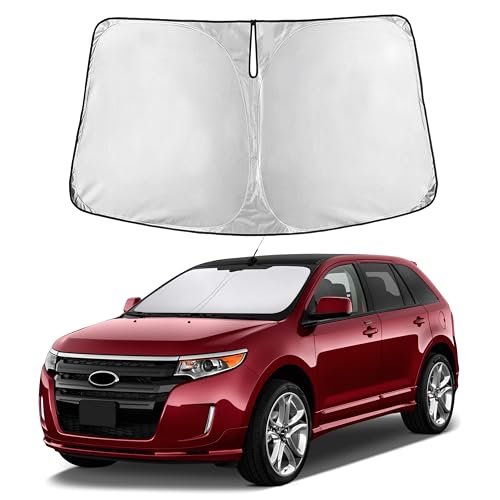 Image of Autovir Windshield Sun Shade Fit for 2007-2012 2013 2014 Ford Edge | Sunshade, Front Car Window Shades Sun Visor, Blocks UV Rays & Heat, Car Accessories