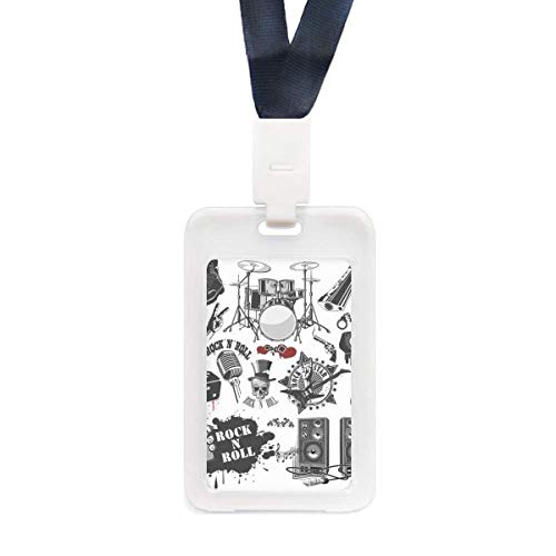 Étui pour cartes d'identité transparent anti-rayures style musical