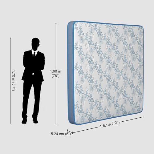 Image of Godrej Interio Mattress Posture Plus King Bed Foam Mattress (78 x 72 x 6), 10-Years Warranty, Bonded Foam