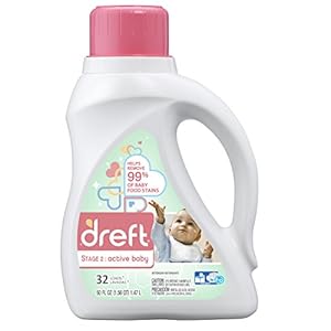 Dreft Stage 2: Active Baby Liquid Detergent natural for Baby, Newborn, or Infant (HEC) 50oz, 32 loads (Packaging May…