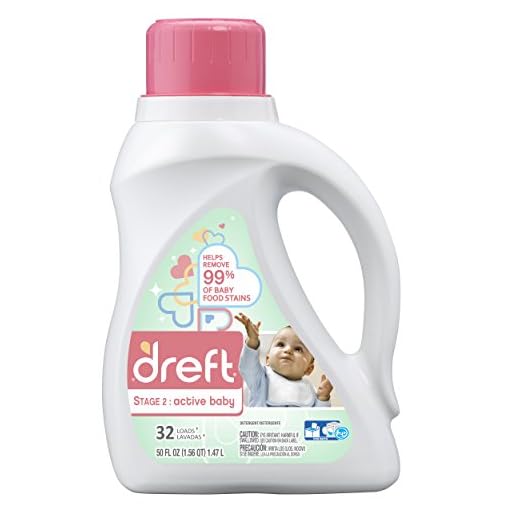 Dreft Stage 2: Active Baby Liquid Detergent natural for Baby, Newborn, or Infant (HEC) 50oz, 32 loads (Packaging May Vary)