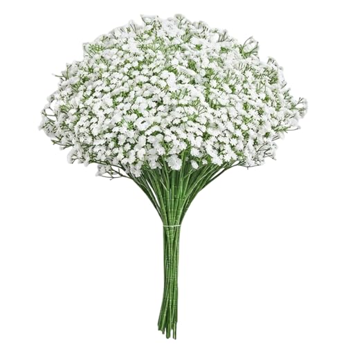 SrgPui Gypsophila Artificial Flowers 20-Piece Set with 28cm Stems White Artificial Gypsophila for Wedding Decorations DIY Home Arrangements