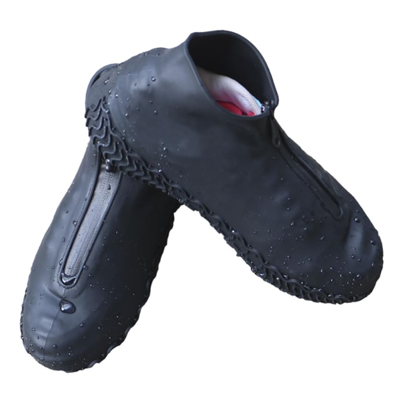Cubiertas para calzado antideslizantes HANABASS, 1 par, impermeables, protectoras, para exteriores, color negro, tamaño 28.5x17.5 cm miniatura 2
