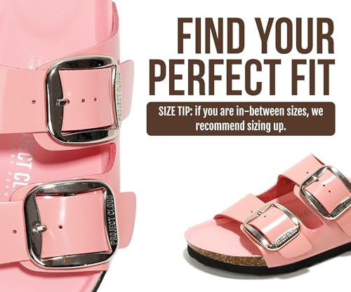 Image of Project Cloud 100% Genuine Leather Footbed Sandals for Women 2026 Comfortable Beach Essentials Womens Sandals Memory Foam Vacation Essentials Slides for Women Footwear (Santorini)