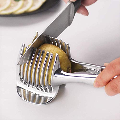 Fruit Cutter Stainless Steel Onion Holder Potato Tomato Slicer Handy Vegetable Slicer Kitchen Gadgets Safety Cooking Tools Accessories