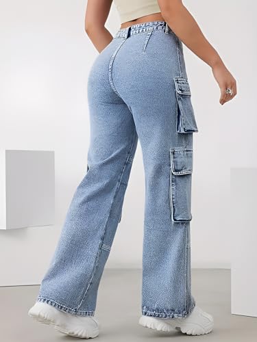 Image of CHKOKKO Women High Rise Denim Solid Regular Fit Jeans