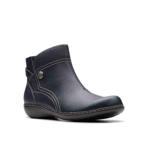 Clarks Collection Women's Ashland Mabel Ankle Boot, Navy Tumbled Leather, 8.5 Medium US - image 8