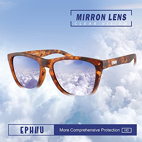 Ephiu Polarized Sports Sunglasses For Men Women Mirror Lens Sun Glasses No Slip No Bounce For Running Driving 100% Uv Protection(Demi Tortoise/Brown Lens) #TOP4