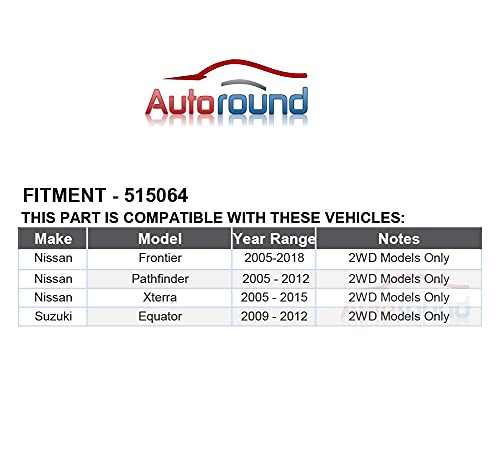 Autoround [2Wd/Rwd] Front Wheel Hub And Bearing Assembly 515064 Replacement For Nissan Frontier 2005-2018/ Pathfinder 05-2012/ Xterra 05-2015, Suzuki Equator 2009-12 6 Lug W/Abs #TOP5
