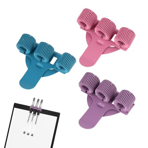 PENCHUAN 3 piezas de accesorios de enfermera de acero inoxidable, soporte ajustable para bolígrafo con tres agujeros, soporte para bolígrafos, enfermera, soporte de metal para bolígrafos, casaca,