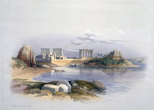Toile Philae de David Roberts impression d'affiches portrait 60x90cm art mural