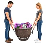 Potted Plant Mover and Lifting Straps, Landscaping Lifting Straps, Move Heavy Garden Objects: Flower Pots,Planters,Trees,Rocks,Bucket,Cement Gray,Up to 220 Pounds,Large