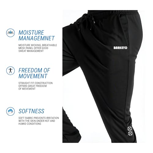Image of BARKEYO Men's Regular fit Track Pants Sweatproof & Quickdry Technology