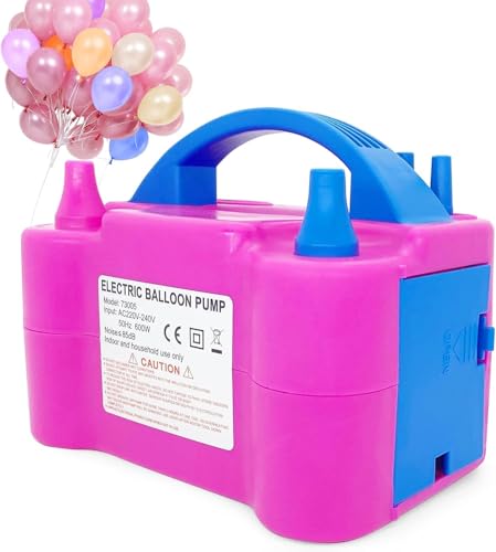 SKY-TOUCH Electric Balloon Pump Dual Nozzle Portable Balloons Air Pump for Balloon Arch Balloon Garland Party Decorations Kids Birthday Baby Shower Party Supplies & Decorations Pink
