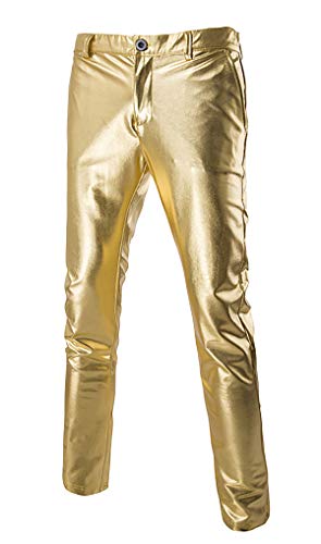 VSVO Men's Metallic 2-Piece Suit Slim Fit Blazer Jacket Pants Party Prom Set4