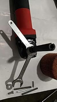 Abrasive Wheel Grit 80 and conversion adapter make 5/8-11 Thread hand held grinder become Burnisher Burnishing Machine wire drawing metal polish rust paint remove (grinder collar between 41-48 MM
