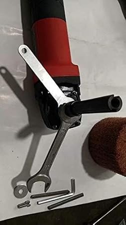 Abrasive Wheel Grit 80 and conversion adapter make 5/8-11 Thread hand held grinder become Burnisher Burnishing Machine wire drawing metal polish rust paint remove (grinder collar between 41-48 MM
