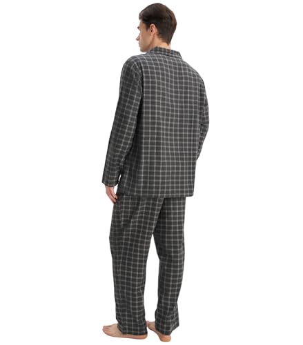 DAVID ARCHY Men's Pajamas Set Flannel Pjs Sets Ultra-Soft Cotton Pajamas for Men Classic Plaid Lounge Set with Roomy Pockets2