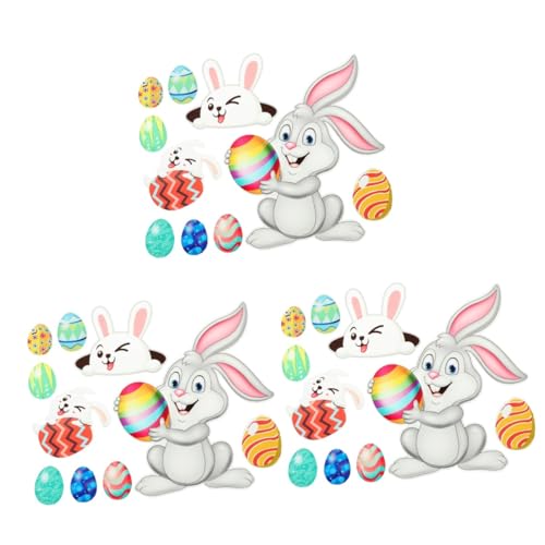 Pegatinas magnéticas de conejo de Pascua Uonlytech de 3 juegos 2