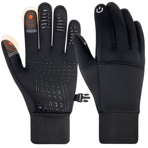 Kids Winter Gloves Waterproof Touchscreen Warm Fleece Anti-Slip for Boys Girls Children 4-10 Years Back