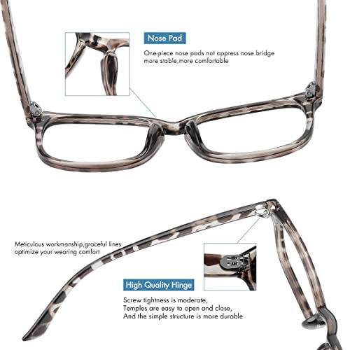 Image of MEETSUN 3-Pack Blue Light Blocking Glasses, Anti Eye Strain Headache (Sleep Better), Computer Glasses UV400 Lens (Black + Brown Gradient + Leopard)