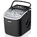 EUHOMY Eiswürfelmaschine Klein, 12KG Eiswürfelbereiter Ice Maker, 9 Würfel in 6 Minuten fertig, Schwarz Eiswürfelmaschine mit Tragbarem Griff, 12KG/24H, Selbstreinigendes Eiswürfelmaschinen