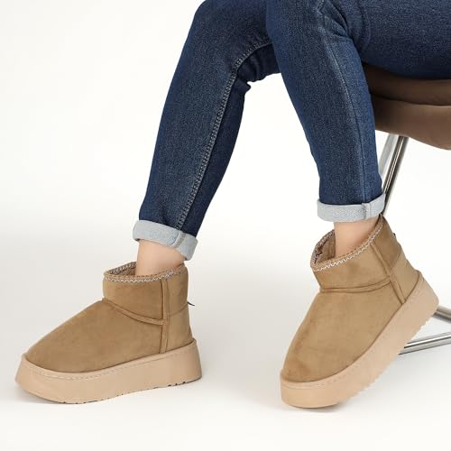 Image of CASSIEY Comfortable Indoor /Outdoor Winter Snow Boot |Womens Slip on Shoes |Girls Winter Fur Shoes
